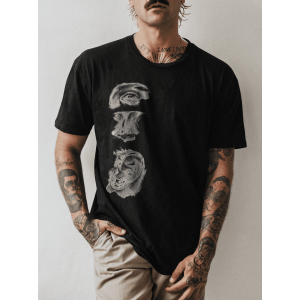 Tricou Părți ale feței: nu vedeți nimic, nu auziți nimic, nu spuneți nimic
